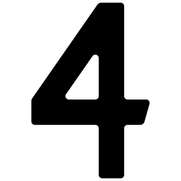 Selbstklebende Hausnummer "4" - 76 mm in Schwarz