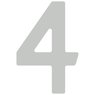 Selbstklebende Hausnummer "4" - 76 mm in Lichtgrau