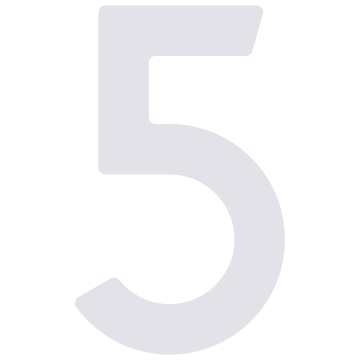 Selbstklebende Hausnummer "5" - 76 mm in Weiß