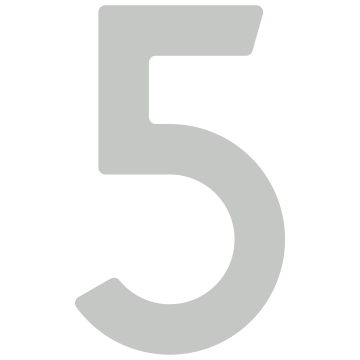 Selbstklebende Hausnummer "5" - 76 mm in Lichtgrau
