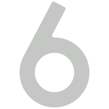 Selbstklebende Hausnummer "6" - 76 mm in Lichtgrau
