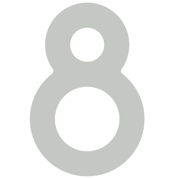 Selbstklebende Hausnummer "8" - 76 mm in Lichtgrau
