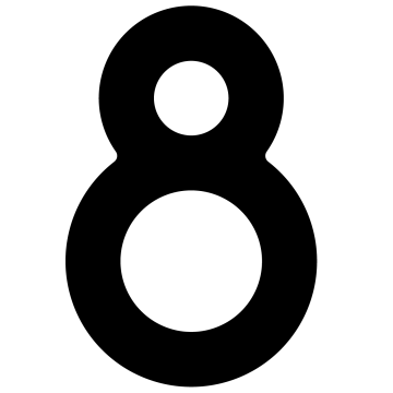Selbstklebende Hausnummer "8" - 76 mm in Schwarz