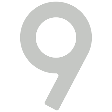 Selbstklebende Hausnummer "9" - 76 mm in Lichtgrau