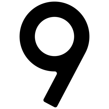 Selbstklebende Hausnummer "9" - 76 mm in Schwarz