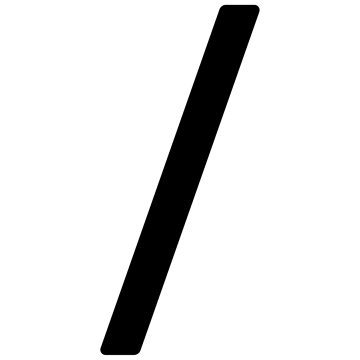 Selbstklebendes Zeichen Slash "/" - 76 mm in Schwarz