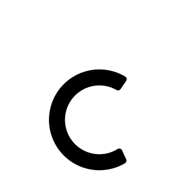Buchstabe modern ''c'' - 152 mm in Schwarz