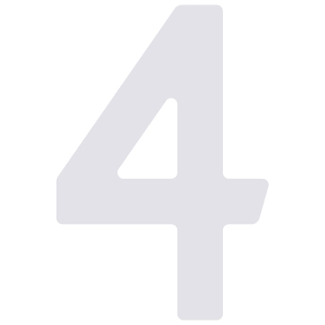 Selbstklebende Hausnummer "4" - 40 mm in weiß