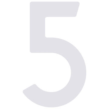 Selbstklebende Hausnummer "5" - 40 mm in weiß