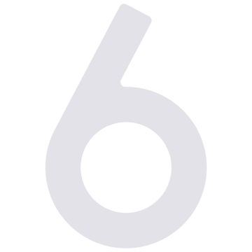 Selbstklebende Hausnummer "6" - 40 mm in weiß