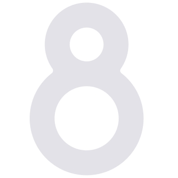 Selbstklebende Hausnummer "8" - 40 mm in weiß