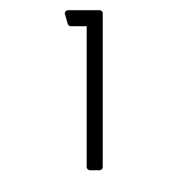 Selbstklebende Hausnummer "1" - 200 mm in schwarz