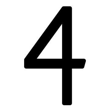 Selbstklebende Hausnummer "4" - 200 mm in schwarz