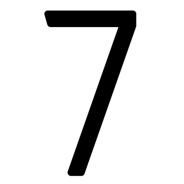 Selbstklebende Hausnummer "7" - 200 mm in schwarz
