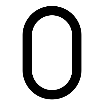 Selbstklebende Hausnummer "0" - 245 mm in schwarz