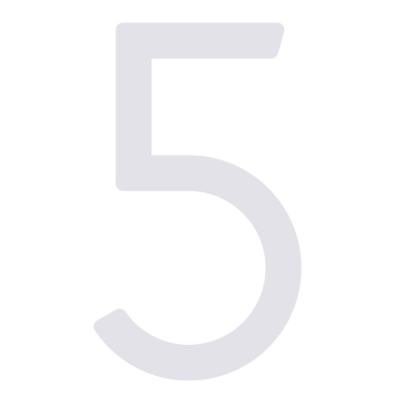 Selbstklebende Hausnummer "5" - 245 mm in weiß
