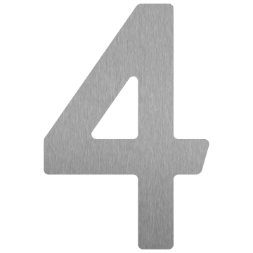 Selbstklebende Hausnummer "4" - 76 mm aus Edelstahl