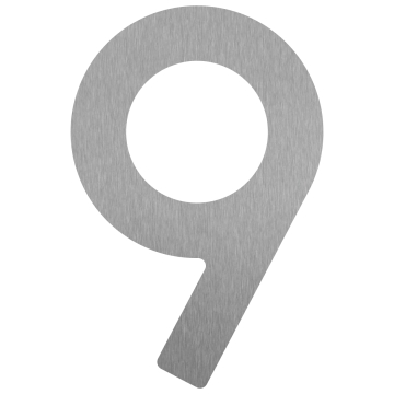 Selbstklebende Hausnummer "9" - 76 mm aus Edelstahl
