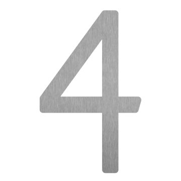 Selbstklebende Hausnummer "4" - 152 mm aus Edelstahl