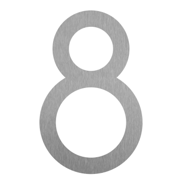 Selbstklebende Hausnummer "8" - 152 mm in Edelstahl
