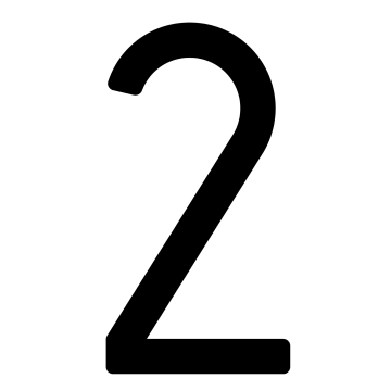Moderne Hausnummer ''2'' - 245 mm in Schwarz
