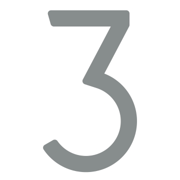 Moderne Hausnummer ''3'' - 245 mm in Grau Metallic