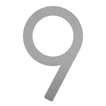 Moderne Hausnummer ''9'' - 245 mm aus Edelstahl