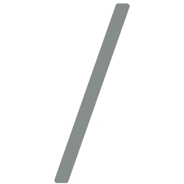 Zeichen Slash modern ''/'' - 200 mm in Grau Metallic