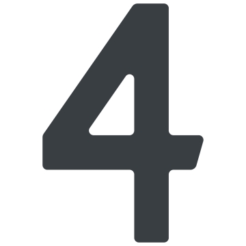 Selbstklebende Hausnummer "4" - 40 mm in Anthrazit