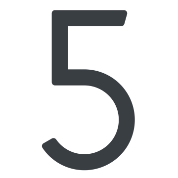 Selbstklebende Hausnummer "5" - 245 mm in  Anthrazit