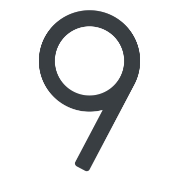 Selbstklebende Hausnummer "9" - 245 mm in  Anthrazit
