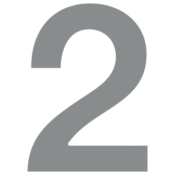 Hausnummer ''2'' Grau