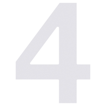 Hausnummer ''4'' Weiß