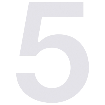 Hausnummer ''5'' Weiß