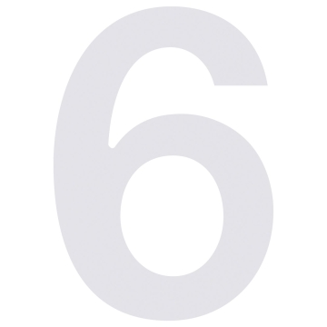 Hausnummer ''6'' Weiß