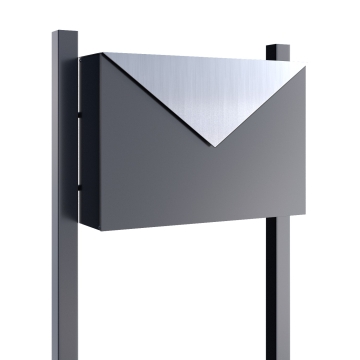 Standbriefkasten Letter Anthrazit mit Edelstahlklappe