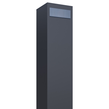 Standbriefkasten Monolith Anthrazit mit Edelstahlklappe