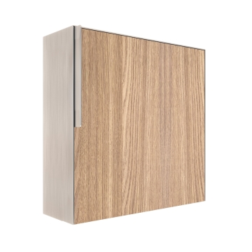 Briefkasten Porto Edelstahl mit Holzdekor-Front
