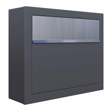 Briefkasten Elegance Anthrazit mit Edelstahlklappe