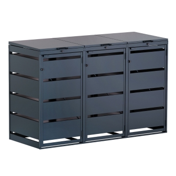 Mülltonnenbox Kim 3er 120L in Anthrazit
