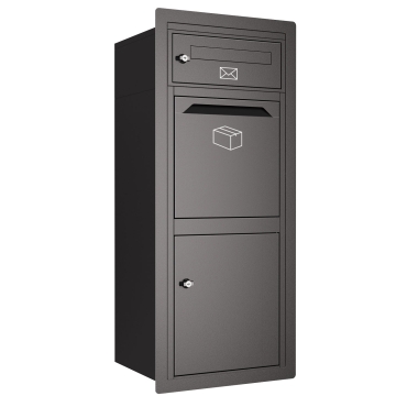 Einbaupaketbriefkasten Castino in Schwarz