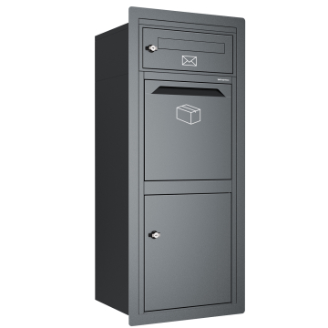 Einbaupaketbriefkasten Castino in Graphitgrau