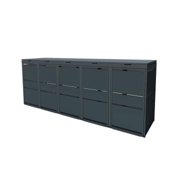 Mülltonnenbox Lewis 5er 240 Liter in Anthrazit