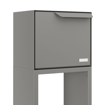 Standbriefkasten mit Paketfach Rotterdam in Grau metallic