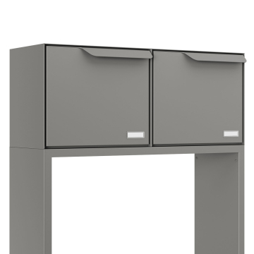 Briefkastenanlage mit Paketfach Rotterdam for Two in Grau Metallic