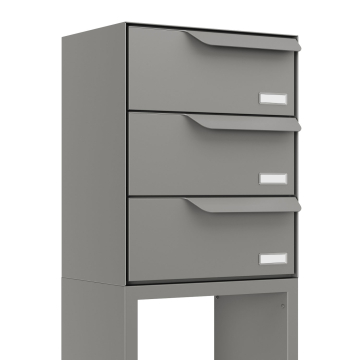 Briefkastenanlage Rotterdam for Three in Grau metallic