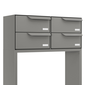 Briefkastenanlage Rotterdam for Four in Grau metallic