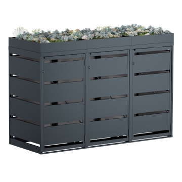 Mülltonnenbox Egon 3er 120 Liter in Anthrazit