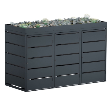 Mülltonnenbox Edgar 3er 240 Liter in Anthrazit