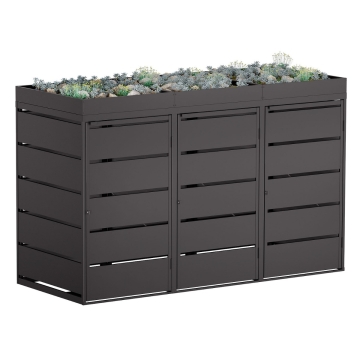 Mülltonnenbox Edgar 3er 240 Liter in Schwarz